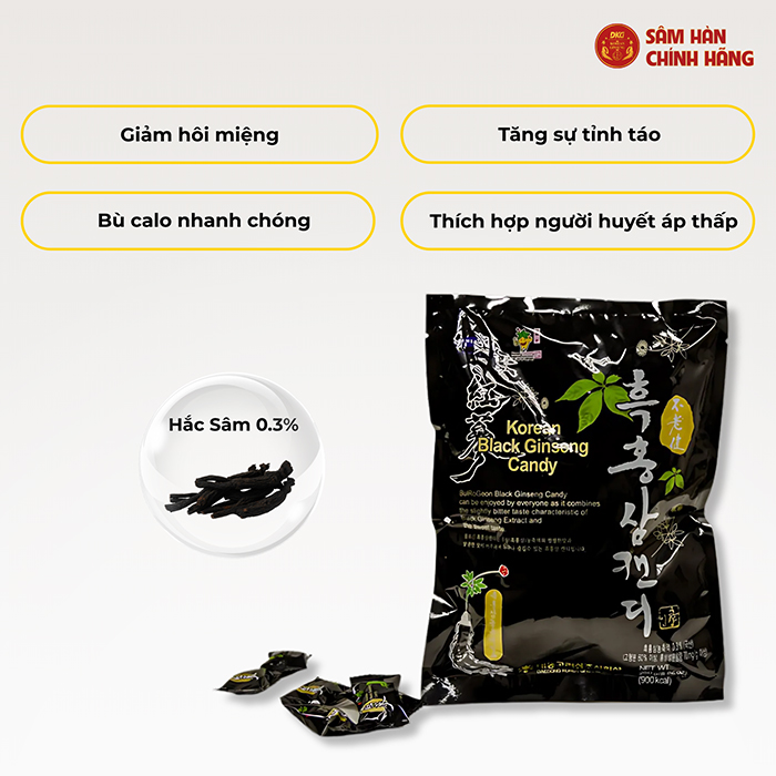 Kẹo Hắc Sâm Hàn Quốc Daedong 250g