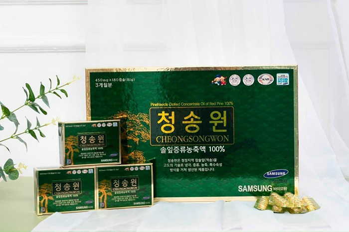 Tinh Dầu Thông Đỏ 180 Viên CheongSongWon Hàn Quốc Hộp Xanh