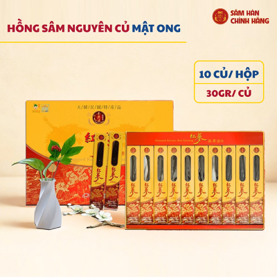 Hồng Sâm Tẩm Mật Ong Hàn Quốc Daedong 300g (30g x 10 Củ)