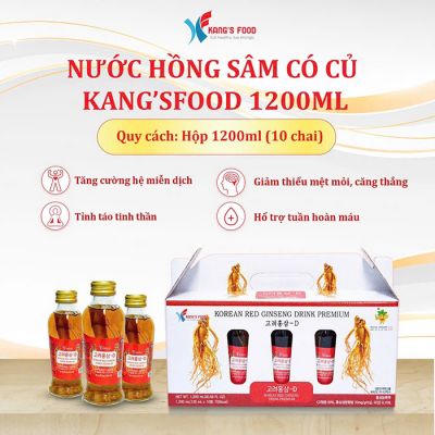 Nước Hồng Sâm Có Củ Kangs Food 120ml x 10 Chai