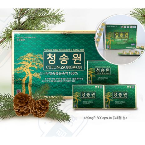 Tinh Dầu Thông Đỏ 180 Viên CheongSongWon Hàn Quốc Hộp Xanh