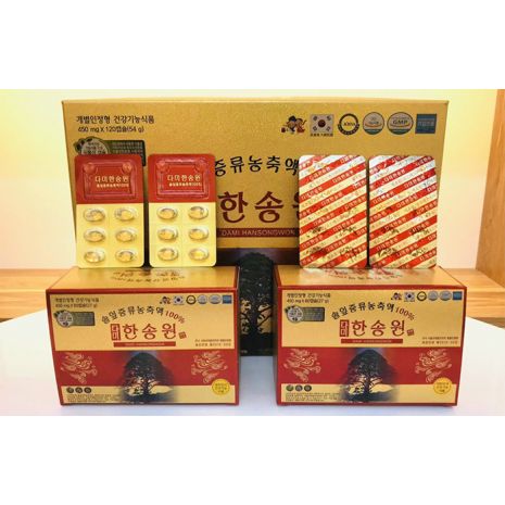 Tinh Dầu Thông Đỏ Chính Phủ Dami Hansongwon Hàn Quốc Hộp 120 Viên Hàng Nội Địa
