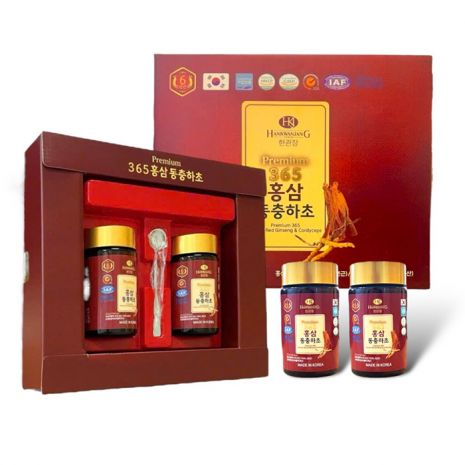 Cao Hồng Sâm Đông Trùng 365 Hàn Quốc 240g x 2 Lọ